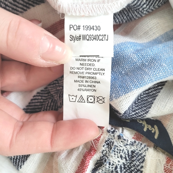 Indigo Rein Linen V-Neck Sleeveless Wide Leg Jumpsuit Size Large - Picture 13 of 16